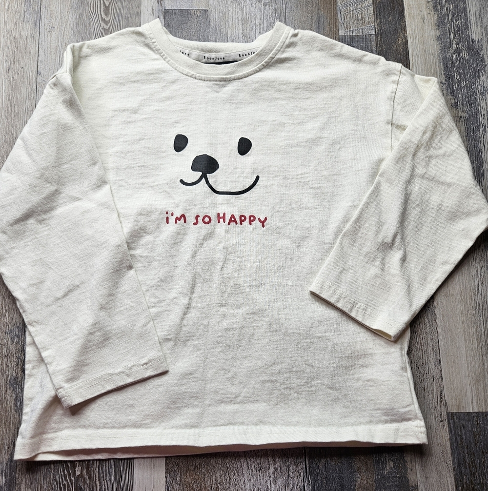 RoanJane I'm So Happy Long Sleeve Tshirt Size 9-10 Youth 130cm Smile Face - Picture 1 of 7